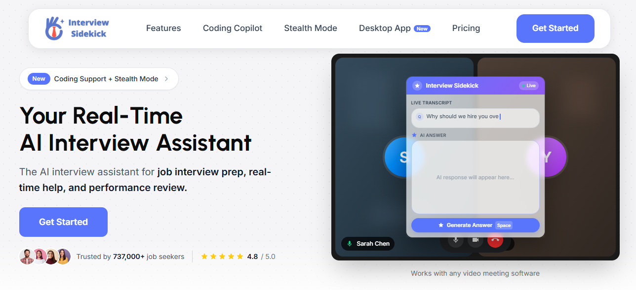 Interview Sidekick — Most Realistic Simulation Interview Sidekick