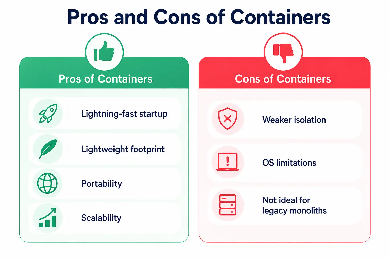 Pros and Cons of Containers Pros and Cons of Containers