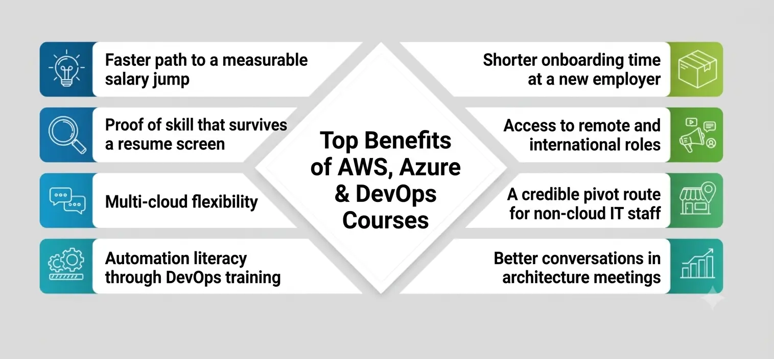 Top Benefits of AWS, Azure & DevOps Courses Top Benefits of AWS, Azure & DevOps Courses